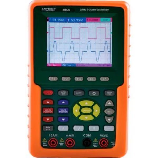 Extech Digital Oscilloscope, LCD, 8 Bits, Flir Commercial Systems, Mfr#: MS420